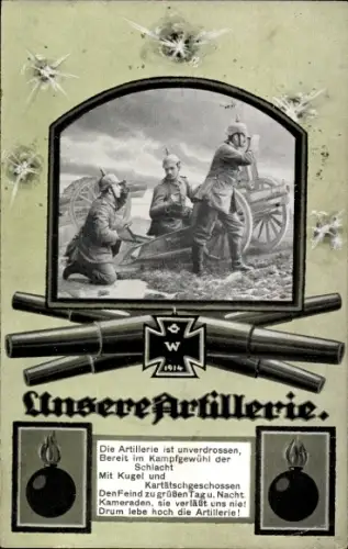 Ak Deutsches Heer, Deutsche Artillerie, Eisernes Kreuz