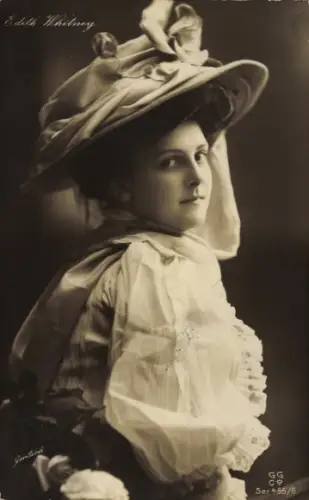 Ak Schauspielerin Edith Whitney, Portrait, Hut