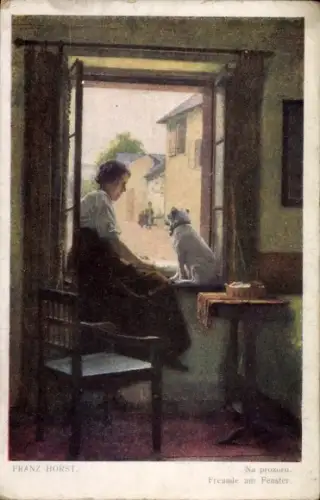 Künstler Ak Horst, Franz, Freunde am Fenster