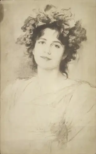 Künstler Ak Junge Frau, Portrait