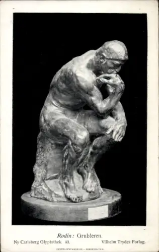 Ak Skulptur Grubleren, Auguste Rodin