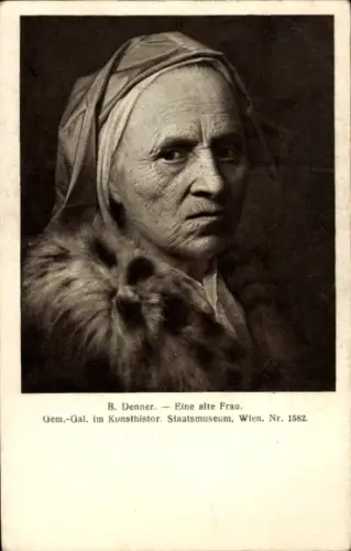 Künstler Ak Denner, B., Eine alte Frau