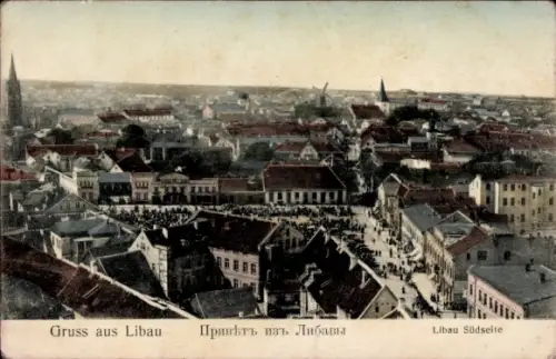 Ak Liepaja Libau Lettland, Libau (Liepāja), Südseite, Stadtansicht