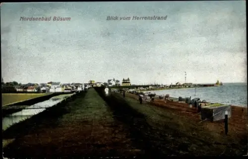 Ak Nordseebad Büsum, Blick vom Herrenstrand