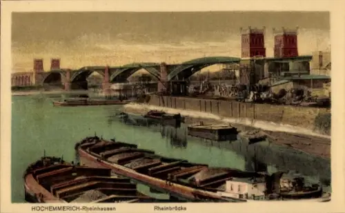 Ak Hochemmerich Rheinhausen Duisburg im Ruhrgebiet, Rheinbrücke