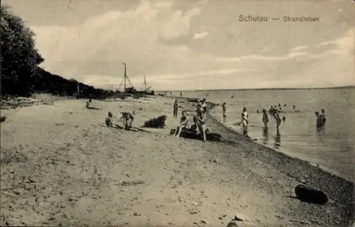Ak Schulau Wedel an der Elbe,  Strandleben