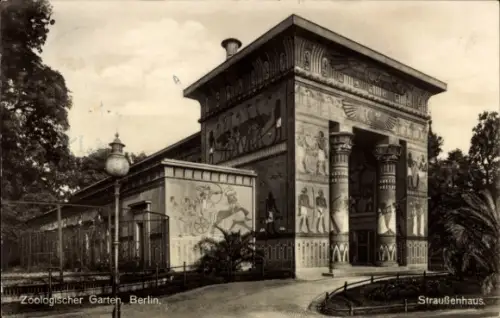 Ak Berlin Tiergarten, Zoologischer Garten, Das Straußenhaus, NPG