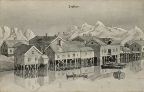 Ak Svolvær Svolvaer Lofoten Norwegen, Pfahlbauten
