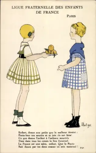 Künstler Ak Fraternal Children's League of France
