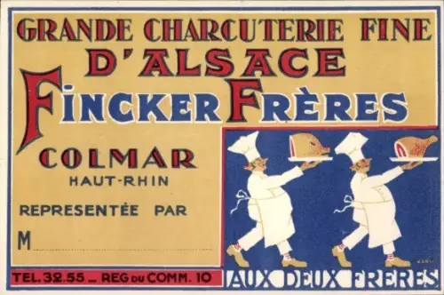 Ak Colmar Kolmar Elsass Haut Rhin,  Grande Charcuterie Fine d'Alsace, Fincker Frères