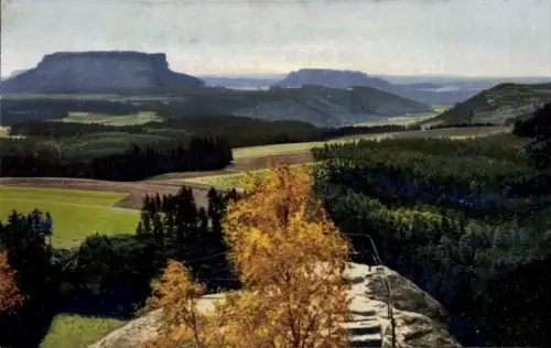 Ak Nenke & Ostermaier Serie 102 Nr 2207, Sächs. Schweiz, Gamerig auf Lilienstein, Königstein