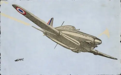 Ak Französisches Jagdflugzeug Morane 406