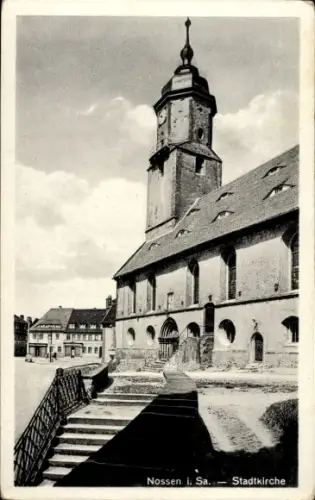 Ak Nossen Sachsen, Ortschaft mit Blick auf Stadtkirche