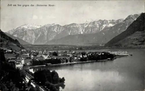 Ak Zell am See in Salzburg, Ortsansicht, Steinerne Meer
