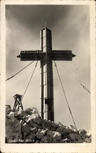 Ak Oberösterreich, Großer Priel, Gipfelkreuz