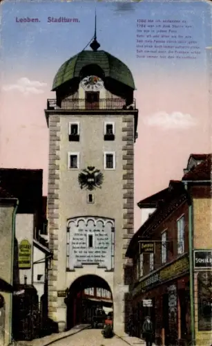 Ak Leoben Steiermark, Stadtturm