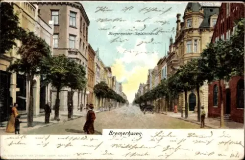 Ak Bremerhaven, Blick in die Bürgermeister Smidt Straße