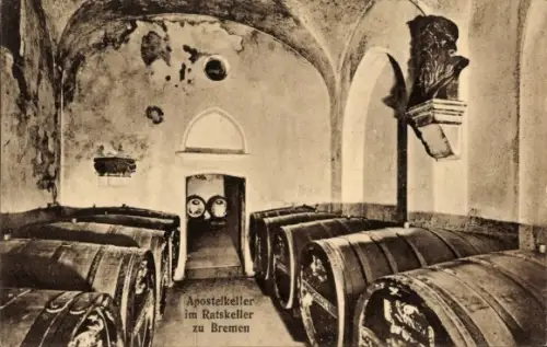 Ak Hansestadt Bremen, Apostelkeller im Ratskeller, Fässer