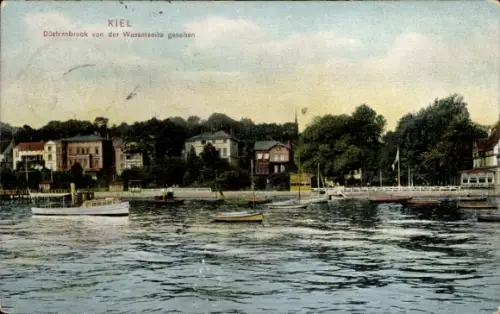 Ak Kiel a.d. Ostsee, Düsternbrook von der Wasserseite gesehen