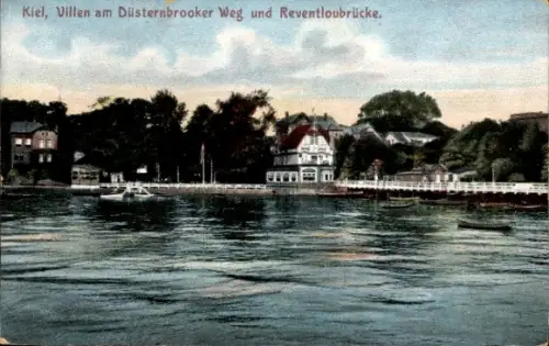Ak Düsternbrook Kiel,  Villen am Düsternbrooker Weg, Reventloubrücke