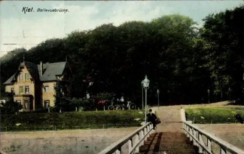 Ak Düsternbrook Kiel, Bellevuebrücke