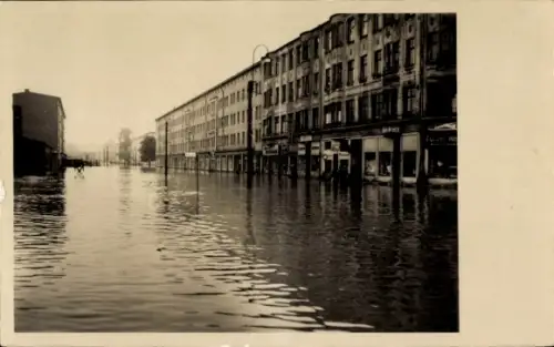 Foto Ak Chemnitz in Sachsen, Reitbahnstraße, Hochwasser 1958