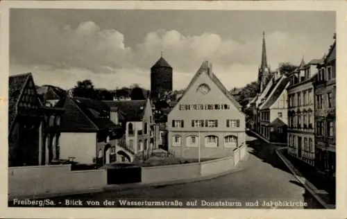 Ak Freiberg in Sachsen, Donatsturm, Jakobikirche, Blick von der Wasserturmstraße