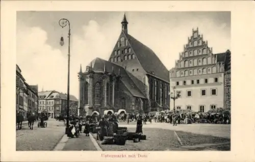 Ak Freiberg in Sachsen, Untermarkt, Dom
