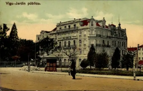 Ak Vigo Galicien Spanien, Vigo - Jardín público