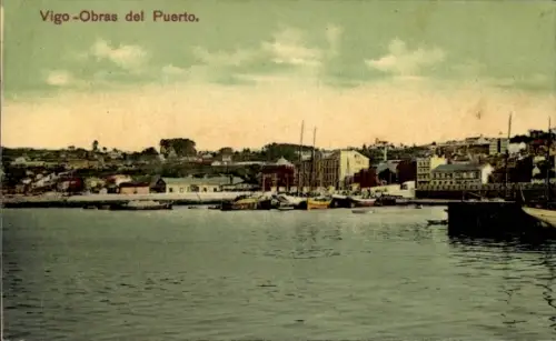 Ak Vigo Galicien Spanien,  Obras del Puerto, Casa de Barba, Policarpo Sanz 56