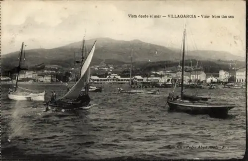 Ak Villagarcia Asturien,  Vista desde el mar