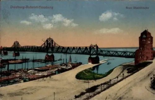Ak Homberg Ruhrort Duisburg im Ruhrgebiet, Neue Rheinbrücke