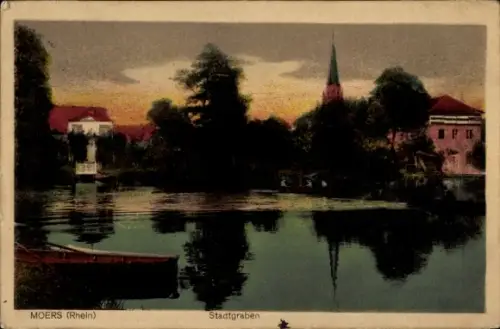 Ak Moers am Niederrhein, Stadtgraben