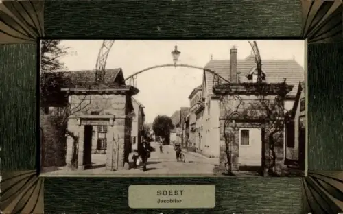 Passepartout Ak Soest in Westfalen, Jacobitor, Straßenansicht