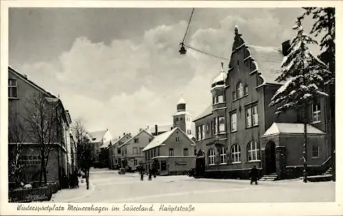 Ak Meinerzhagen im Sauerland, Hauptstraße, Winter