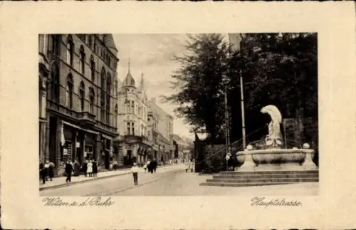 Ak Witten an der Ruhr,  Hauptstrasse, Brunnen