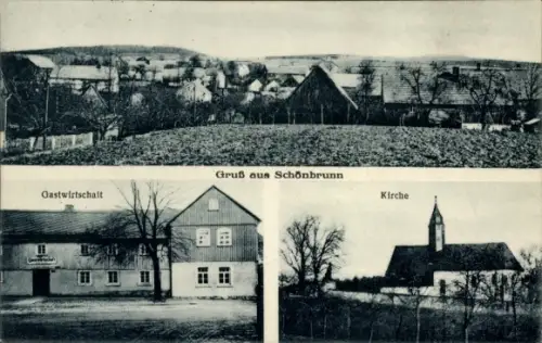 Ak Schönbrunn Bischofswerda im Kreis Bautzen, Gastwirtschaft, A. Schuster