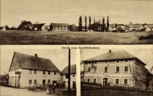 Ak Großhänchen Burkau in Sachsen, Gesamtansicht, Gebäude
