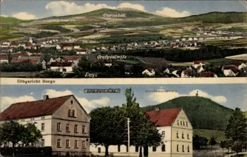 Ak Berge Großpostwitz in Sachsen, Verschiedene Ansichten von  Czerneboh, Großpostwitz, Mönchsw...
