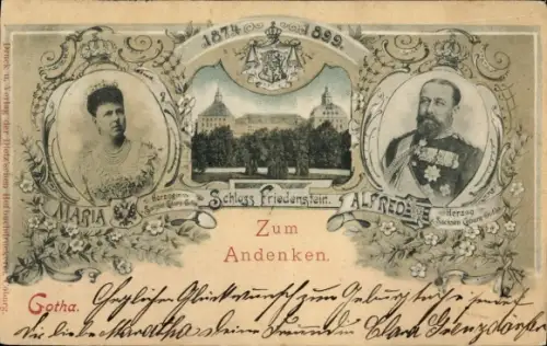 Ak Gotha, Alfred von Sachsen-Coburg und Gotha, Maria Romanowa