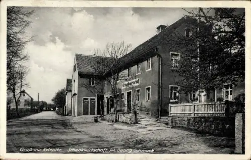 Ak Kriepitz Elstra in der Oberlausitz Sachsen, Schankwirtschaft, Georg Schirack