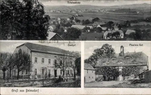 Ak Belmsdorf Bischofswerda in Sachsen, Gasthof, Pässlers Gut, Gesamtansicht