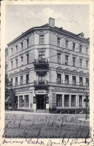 Ak Dortmund im Ruhrgebiet, Restaurant Westliche Bierhallen, Ecke Rheinischestr., Gebäude, Schwarz