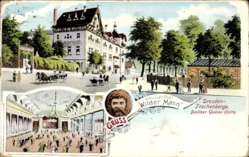 Ak Dresden Trachenberge, Gasthof Wilder Mann, Bes. Gustav Opitz