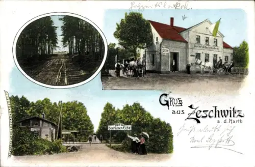 Ak Zeschwitz an der Harth Böhlen im Kreis Leipzig, Gasthaus, Zur Deutschen Eiche