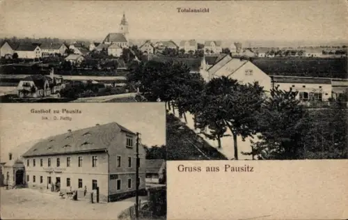 Ak Pausitz Bennewitz in Sachsen, Gesamtansicht, Gasthof zu Pausitz