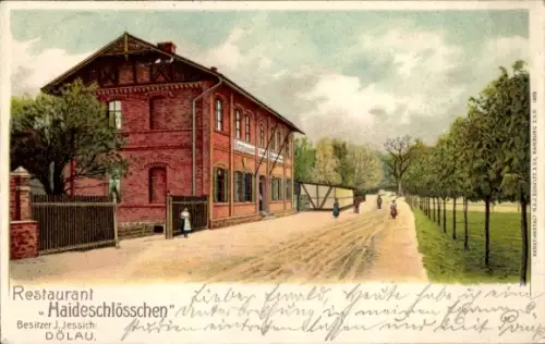 Litho Dölau Halle an der Saale, Restuarant Haideschlösschen, J. Jessich
