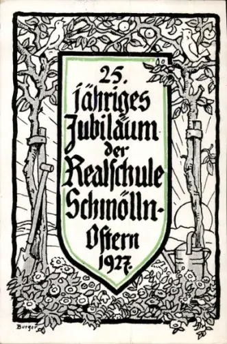 Studentika Ak Schmölln in Thüringen, 25-jähriges Jubiläum der Realschule, Ostern 1927