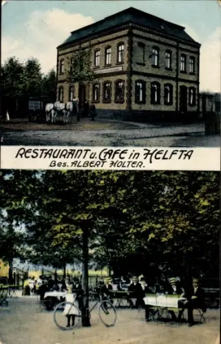 Ak Helfta Lutherstadt Eisleben in Sachsen Anhalt, Restaurant Cafe in  Bes. Albert Holter,  Ansich