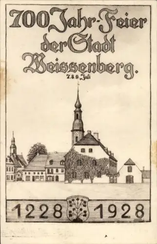 Ak Weißenberg in Sachsen, 700-Jahrfeier 1228-1928, Wappen